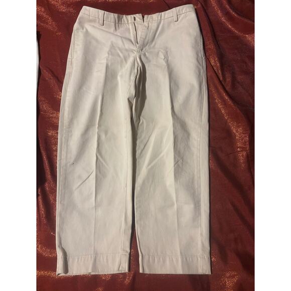 GAP Pants - GAP Pants Womens 4 White Cotton Cropped Straight Chino Ankle Button Fly Casual